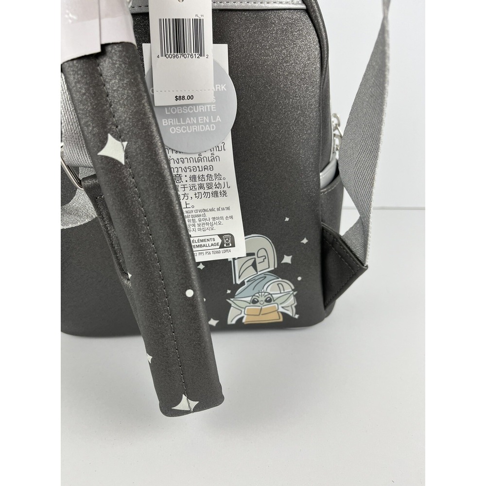 NWT DISNEY WORLD PARKS LOUNGEFLY BACKPACK MANDALORIAN GROGU STARWARS GLOW A60 - Picture 5 of 9